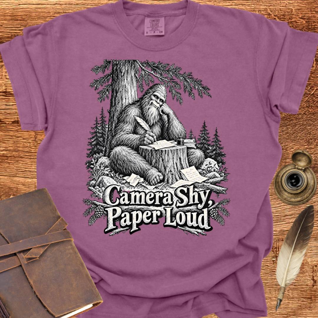 Camera Shy, Paper Loud - Poetry T-shirt