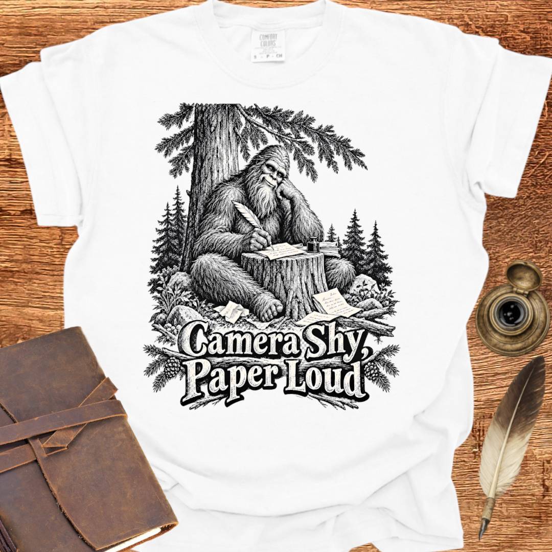 Camera Shy, Paper Loud - Poetry T-shirt