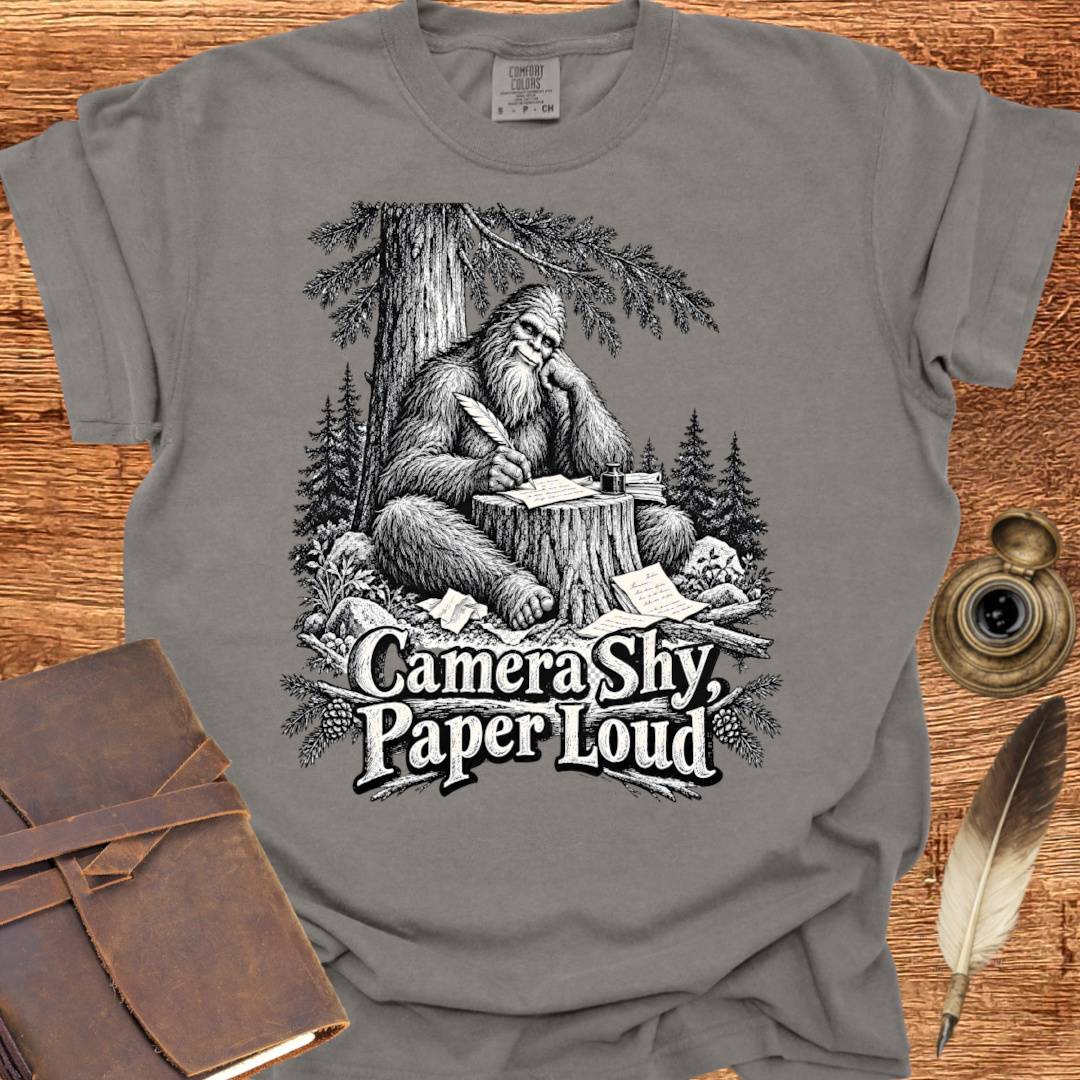 Camera Shy, Paper Loud - Poetry T-shirt