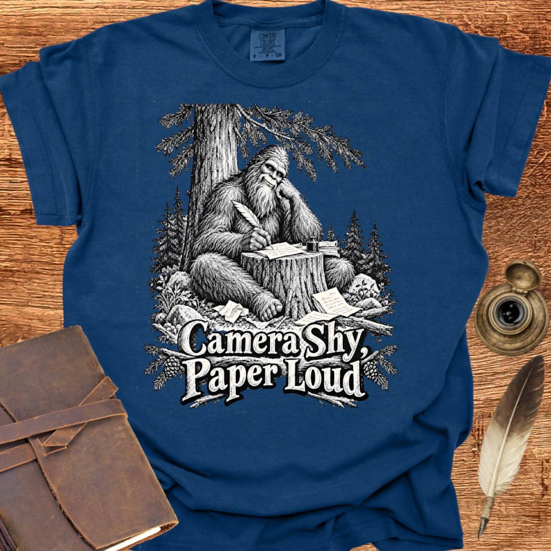 Camera Shy, Paper Loud - Poetry T-shirt