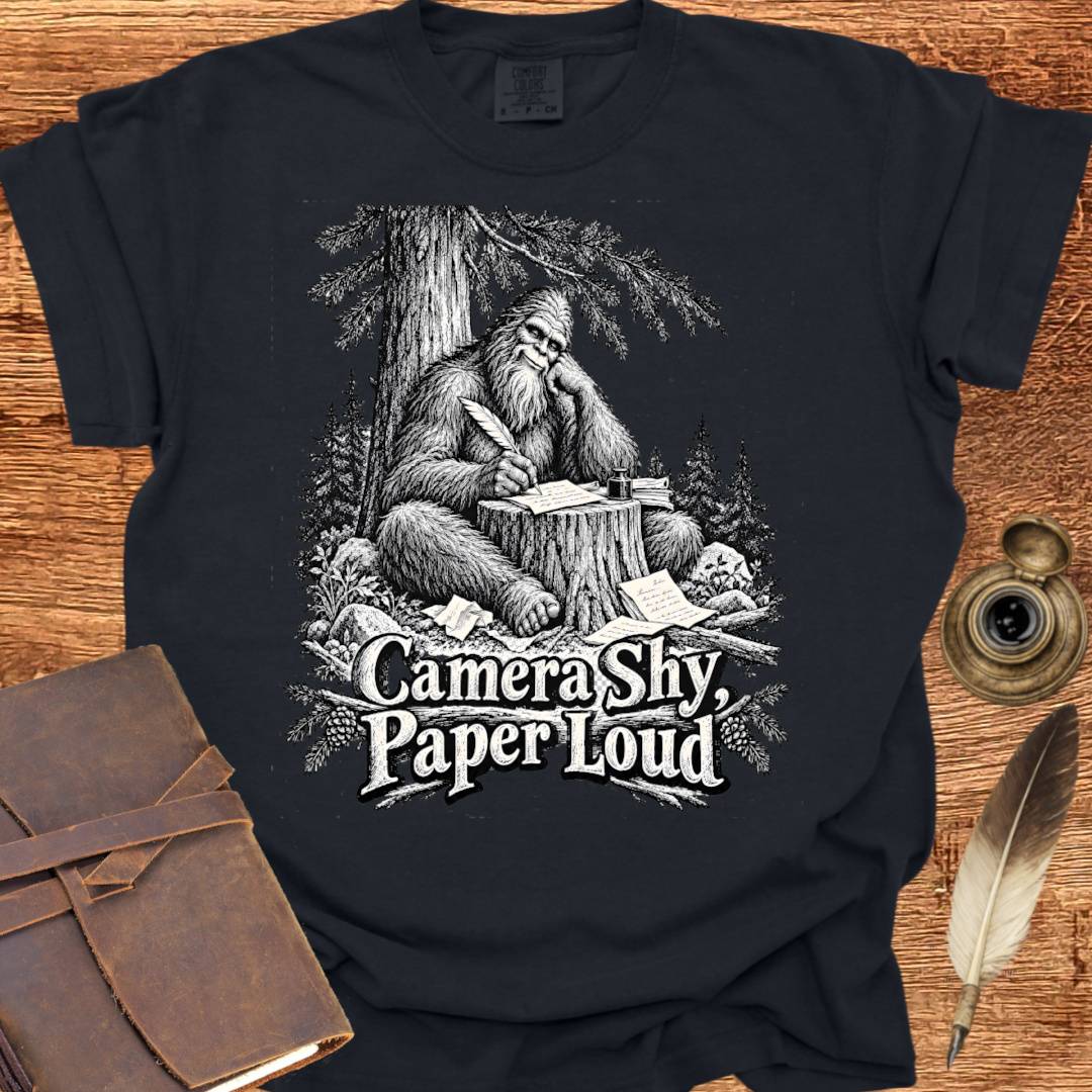 Camera Shy, Paper Loud - Poetry T-shirt
