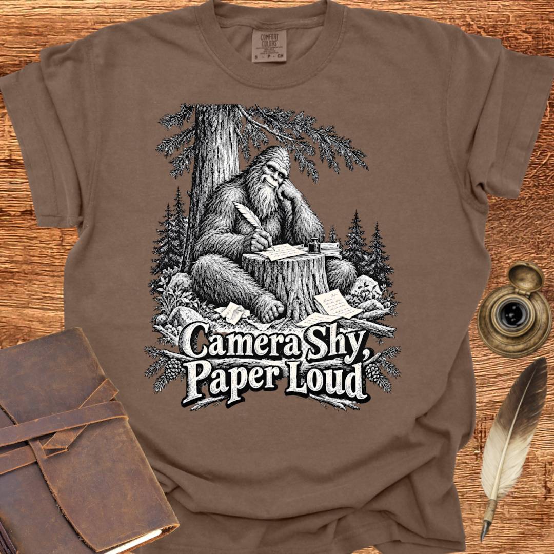 Camera Shy, Paper Loud - Poetry T-shirt