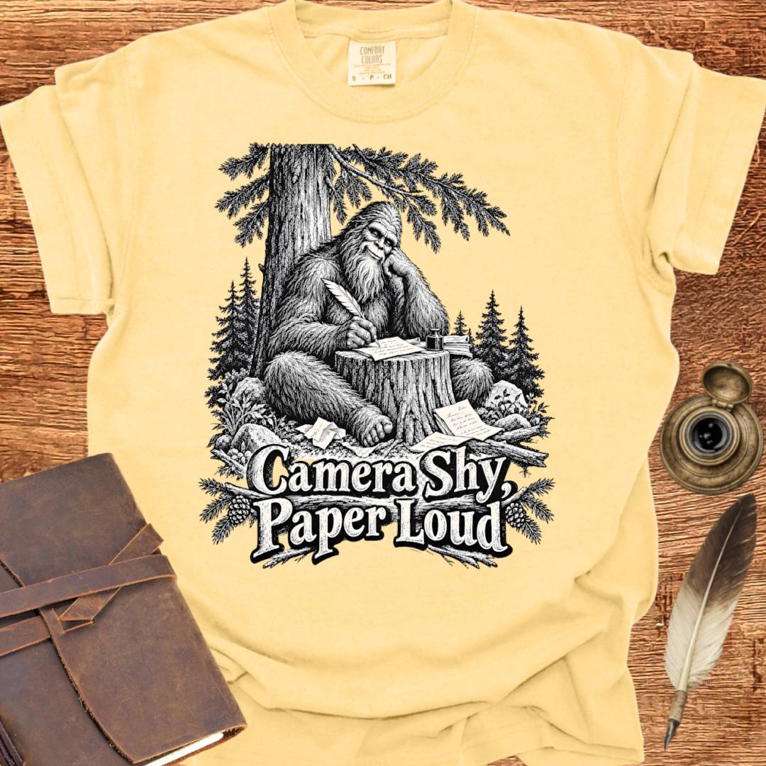 Camera Shy, Paper Loud - Poetry T-shirt
