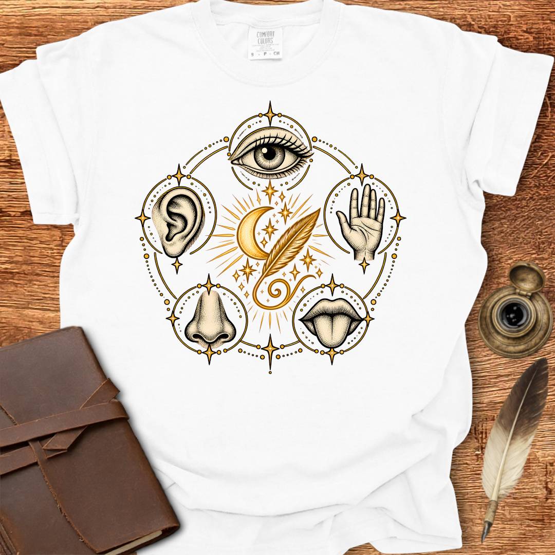5 senses feed your Poetic Sense - Poetry T-shirt