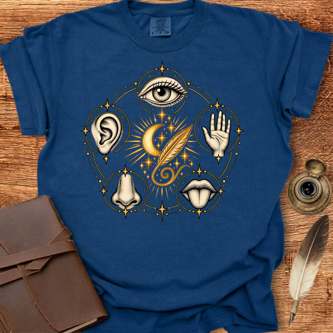 5 senses feed your Poetic Sense - Poetry T-shirt
