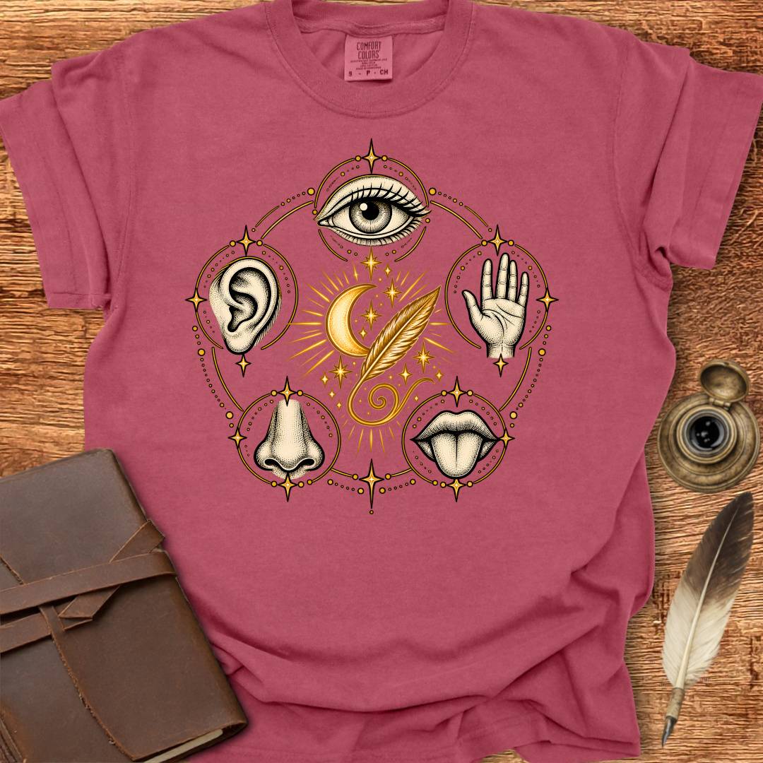 5 senses feed your Poetic Sense - Poetry T-shirt