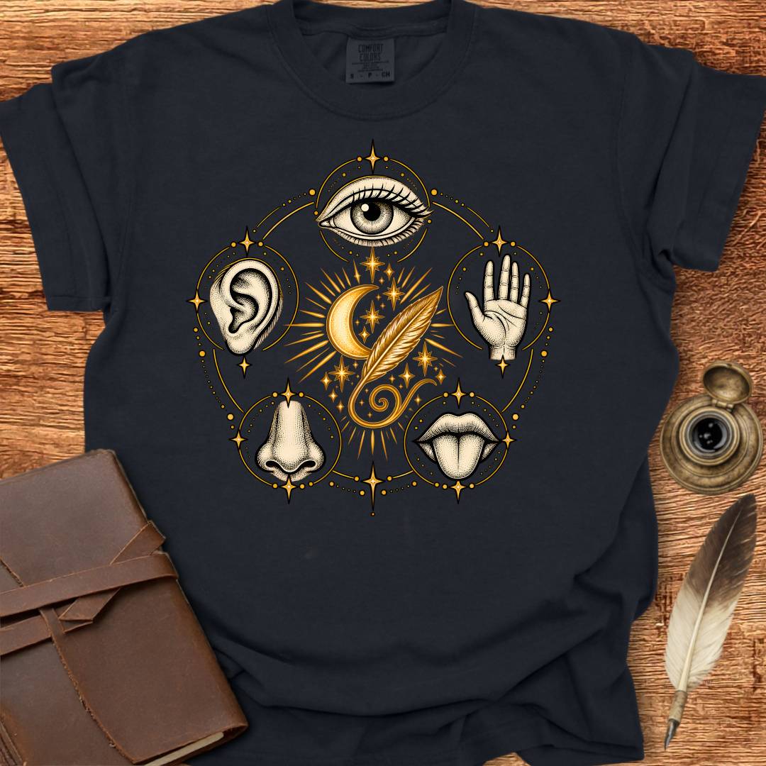 5 senses feed your Poetic Sense - Poetry T-shirt