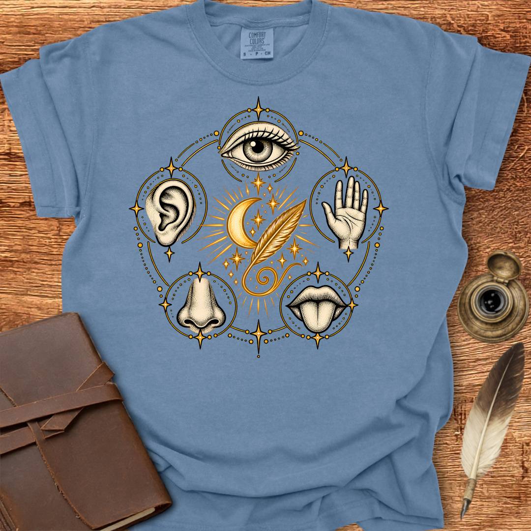 5 senses feed your Poetic Sense - Poetry T-shirt