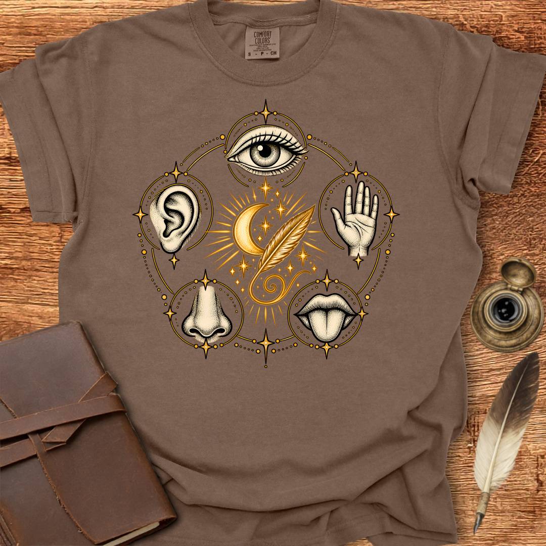 5 senses feed your Poetic Sense - Poetry T-shirt