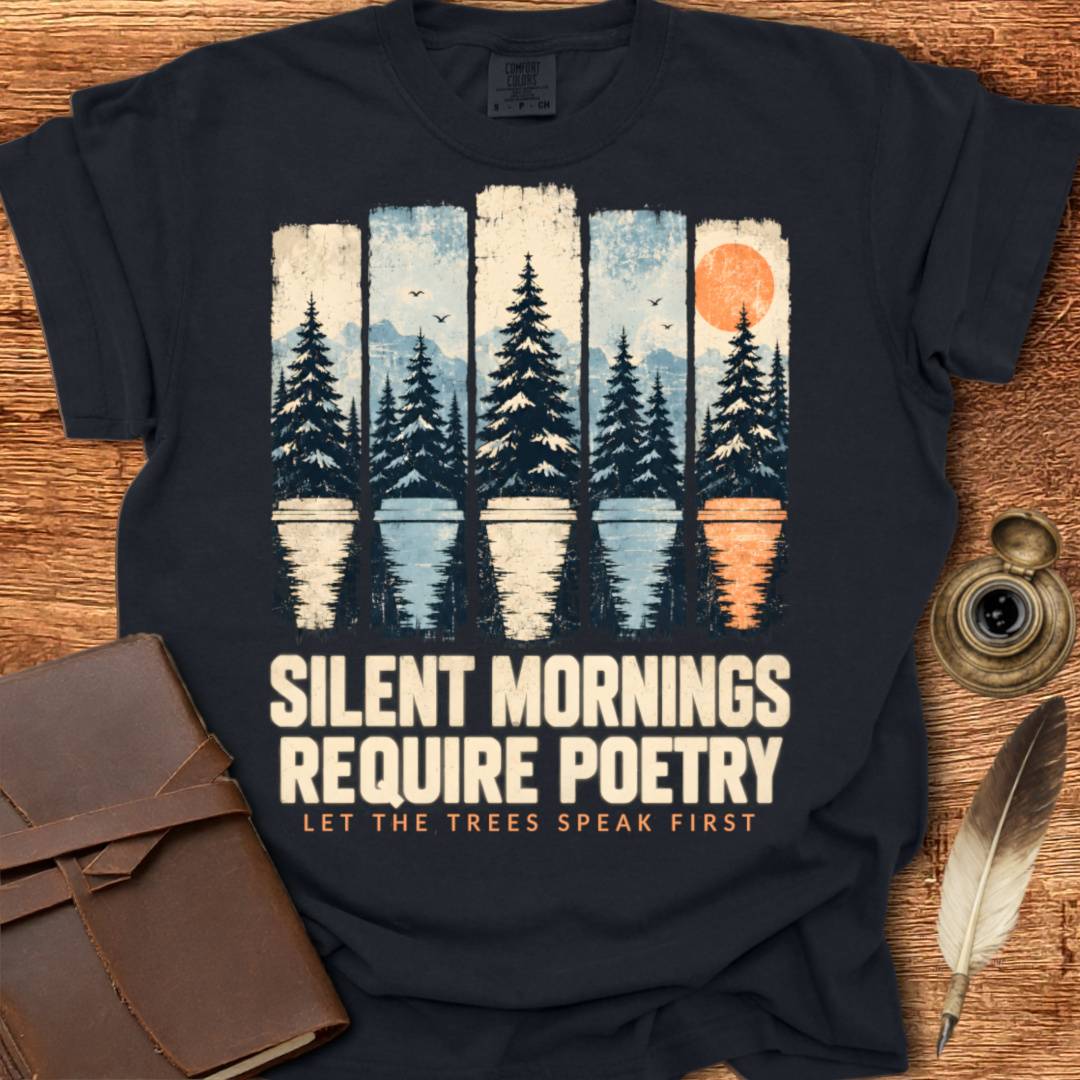 Silent Mornings Require Poetry - Poetry T-shirt