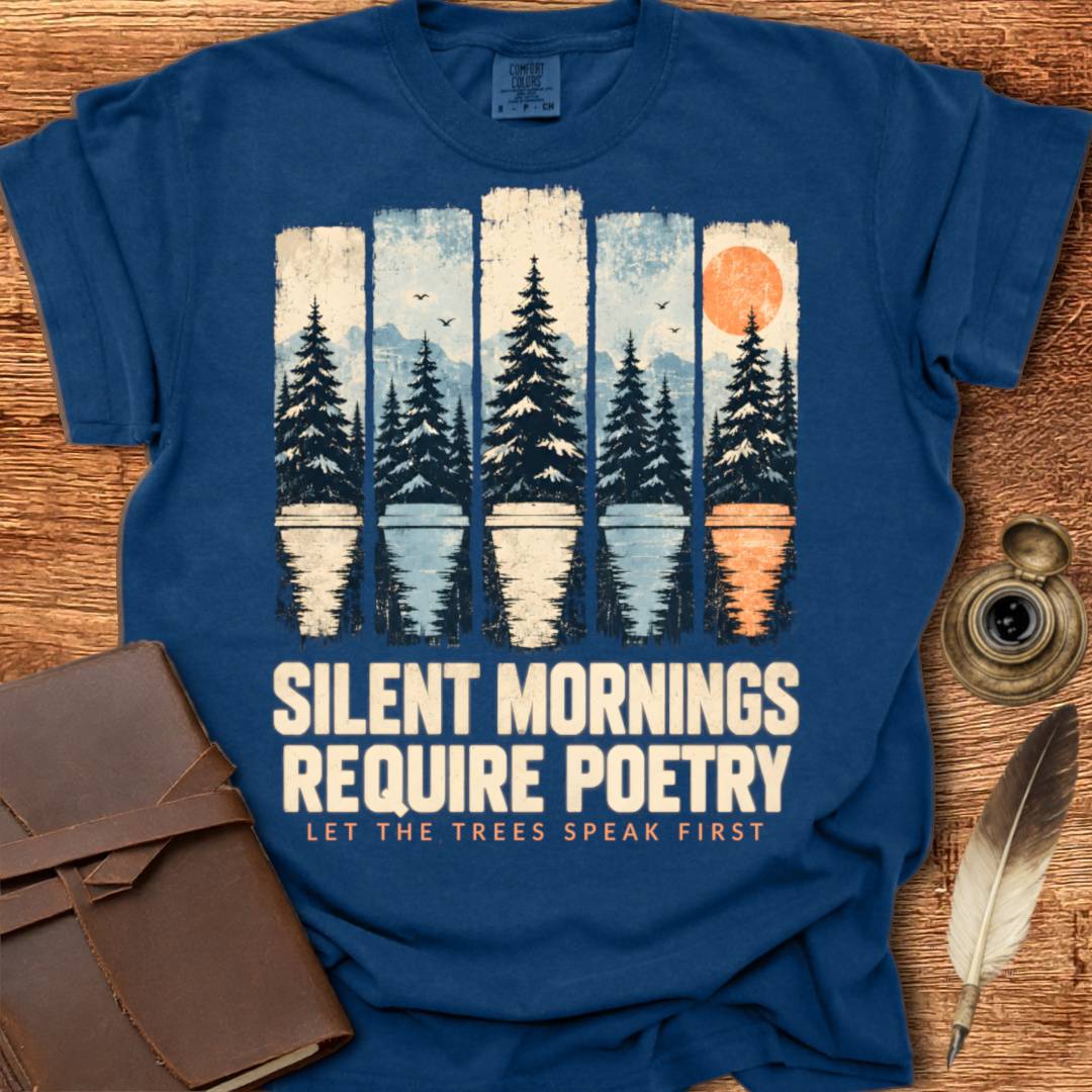 Silent Mornings Require Poetry - Poetry T-shirt