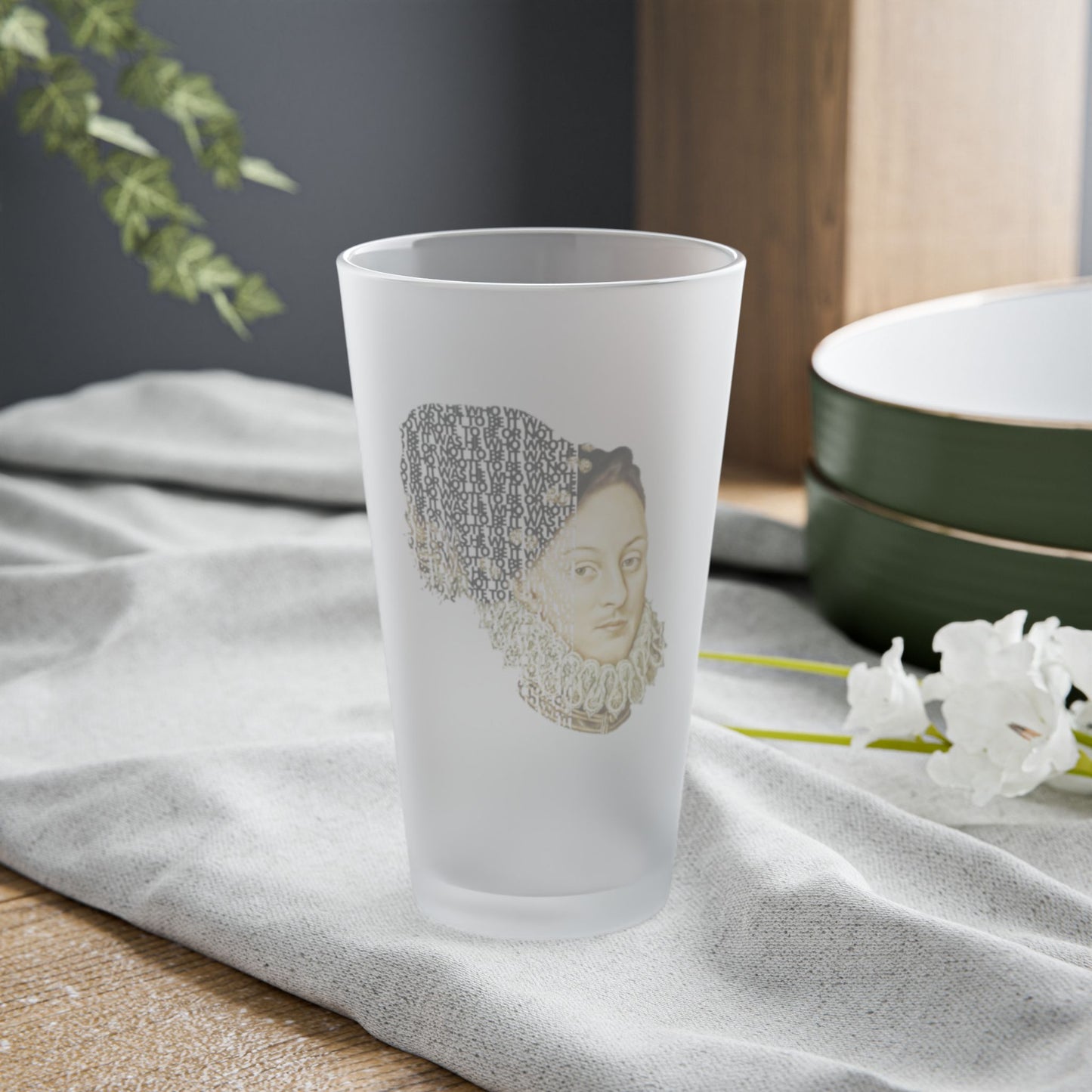 It was He who wrote To Be or not To Be - 16oz Frosted Pint Glass
