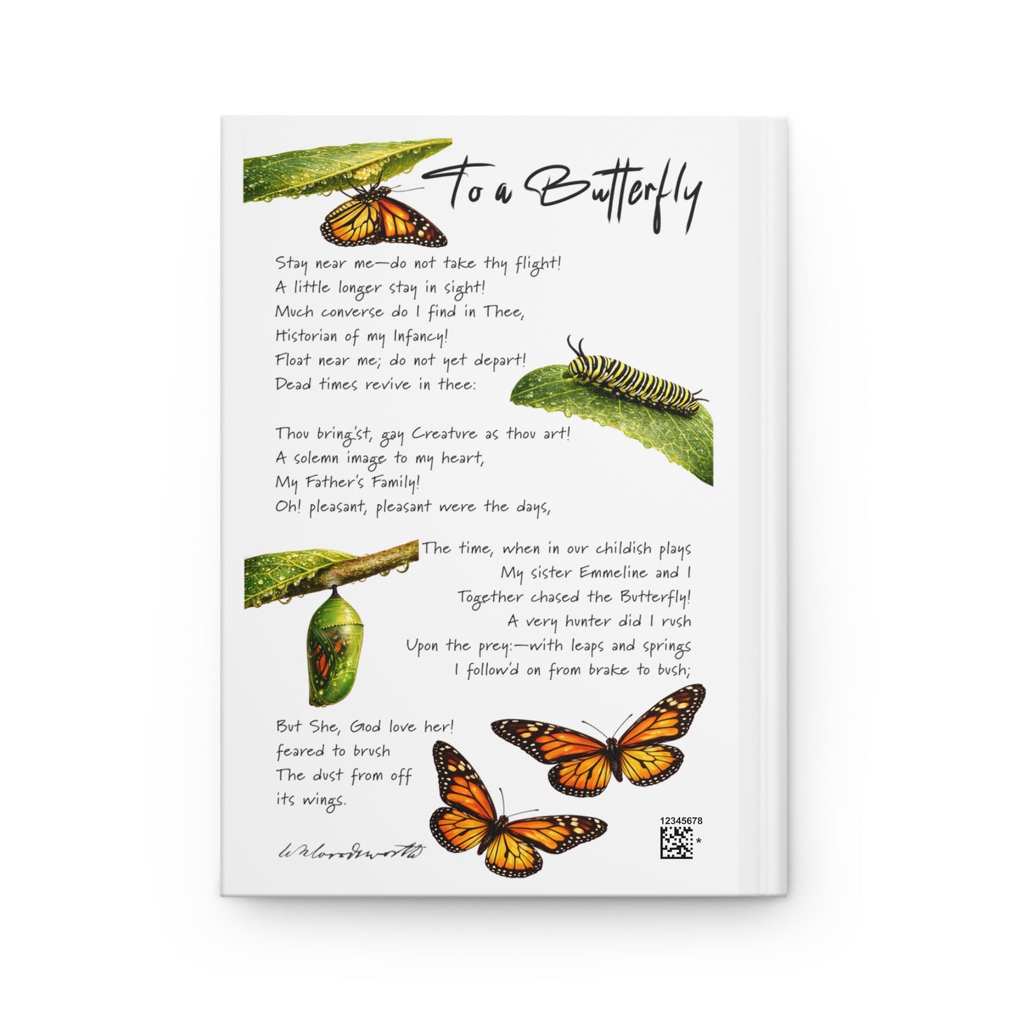 To a Butterfly Hardcover Journal — Poetry Notebook