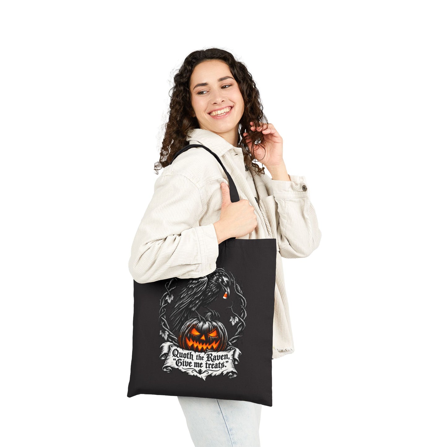 Quoth the Raven - Give me Treats! Canvas Tote