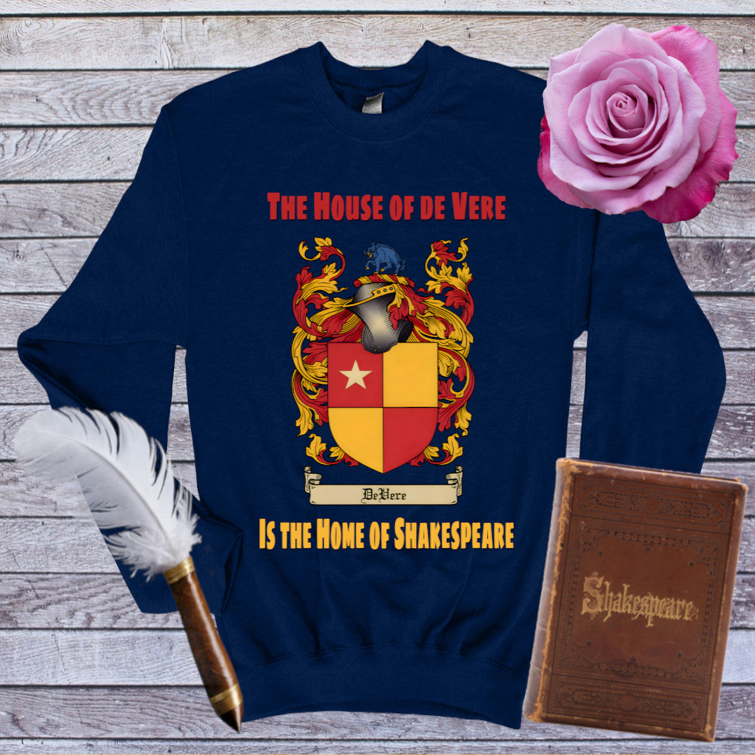 House of De Vere Home of Shakespeare Graphic Sweatshiirt - Navy