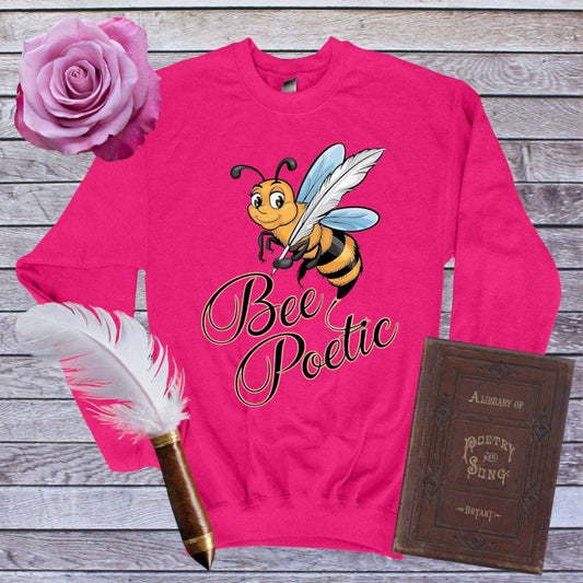 Bee Poetic Graphic Sweatshirt for poetry lovers - Heliconia