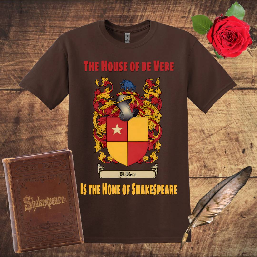 House of de Vere Home of Shakespeare Graphic T-shirt - Dark Chocolate