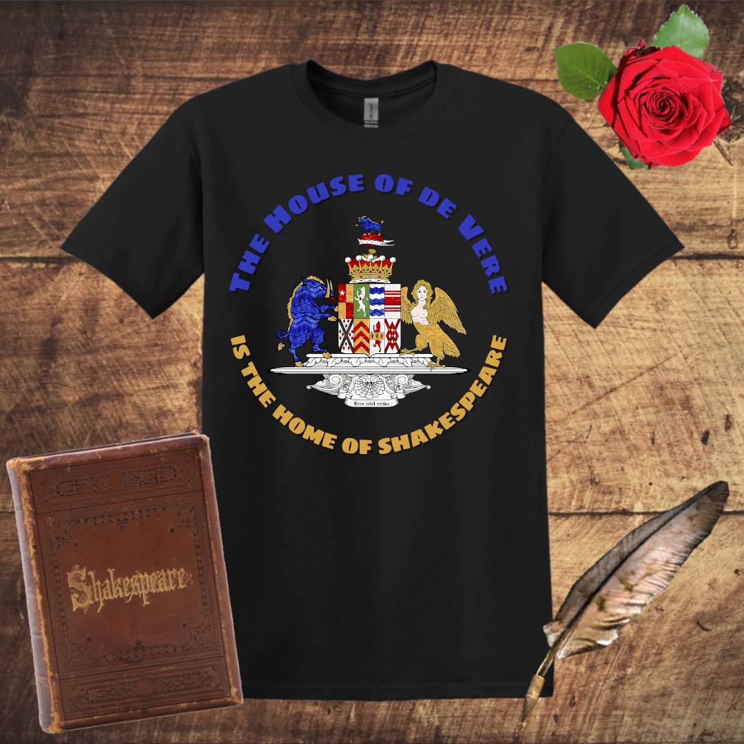 House of de Vere is the Home of Shakespeare Graphic T-shirt - Black