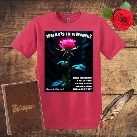 What's in a Name? De Vere Shakespeare Graphic T-shirt - Heather Red