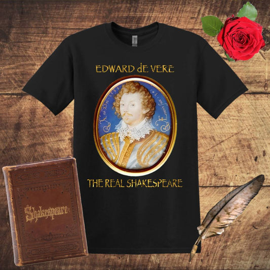 Edward De Vere Portrait T-Shirt - Black