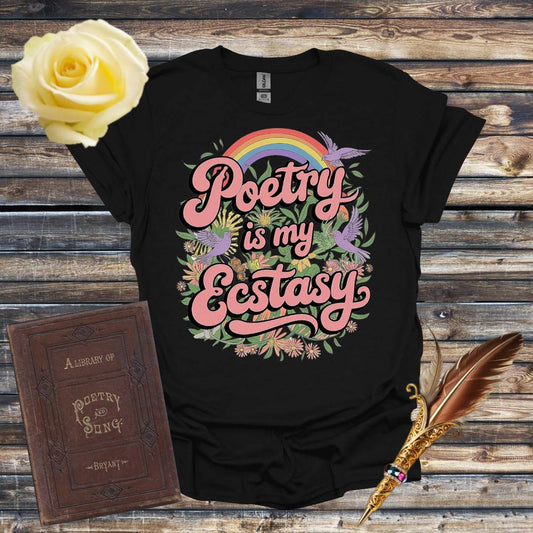 Poetry is my Ecstasy Graphic T-shirt - Black