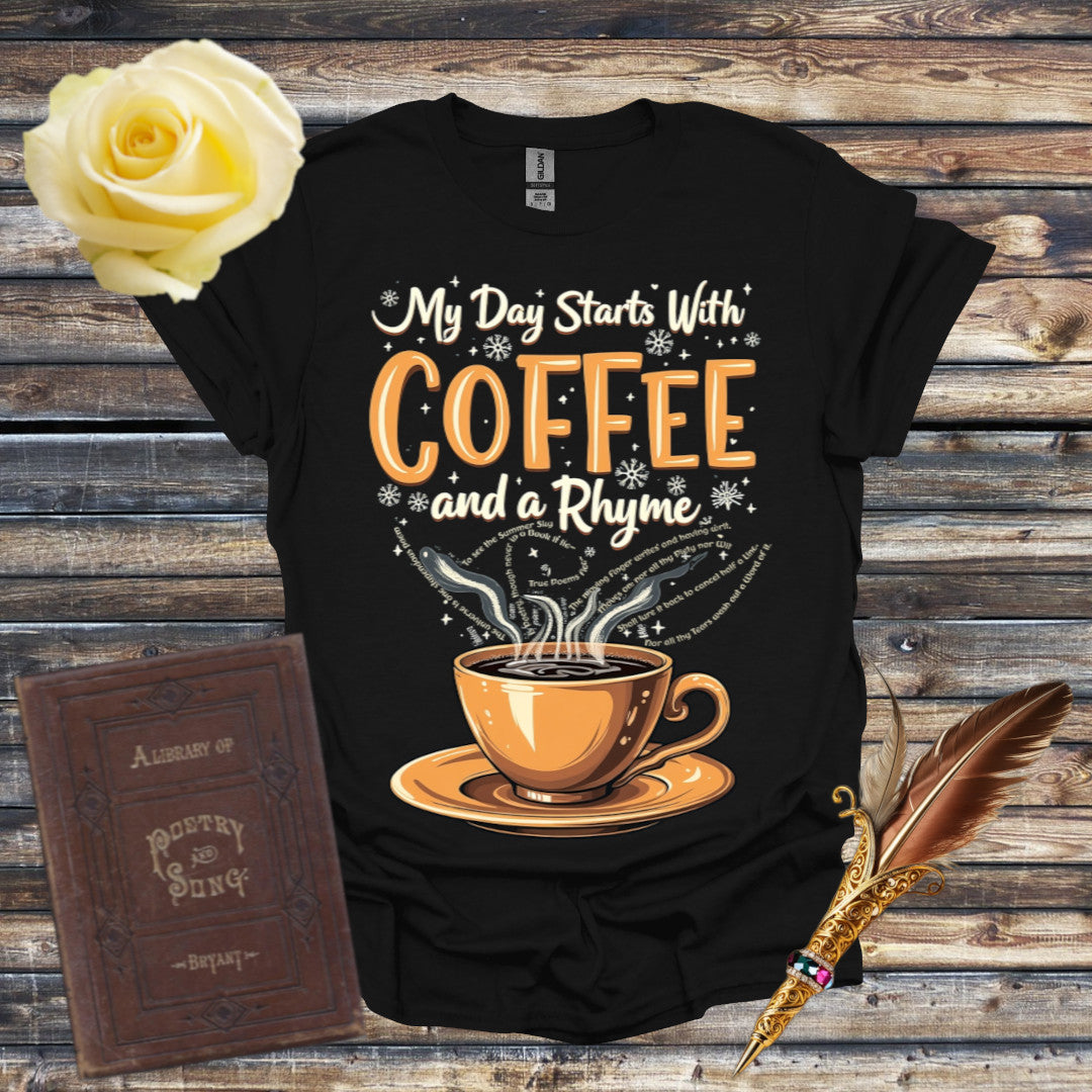 Coffee and a Rhyme Graphic T-shirt - Black